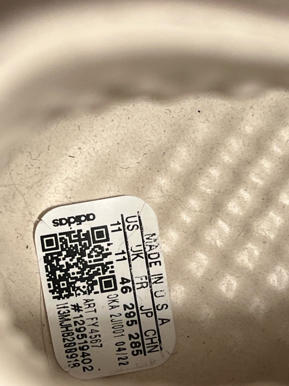 ADIDAS Foam Runners (made in USA ) size US 11 / cream color - Picture 5 of 6